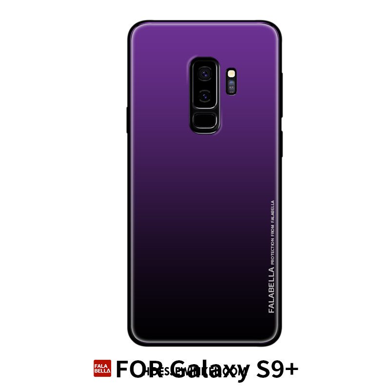 Samsung Galaxy S9+ Hoesje Purper Glas Siliconen, Samsung Galaxy S9+ Hoesje Hanger All Inclusive