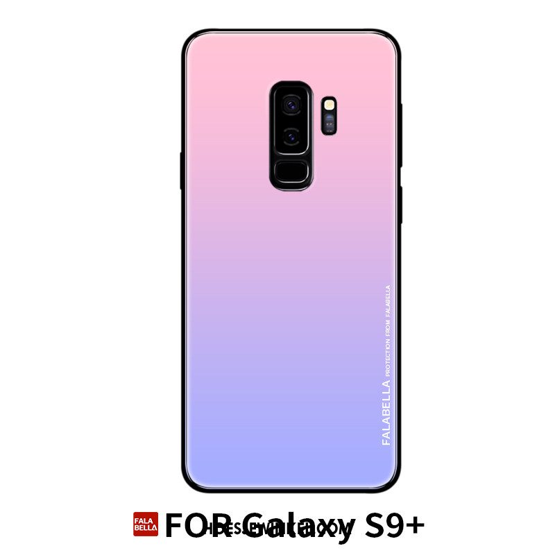 Samsung Galaxy S9+ Hoesje Purper Glas Siliconen, Samsung Galaxy S9+ Hoesje Hanger All Inclusive