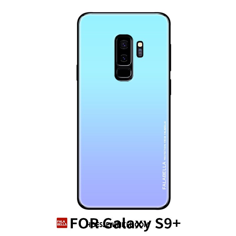 Samsung Galaxy S9+ Hoesje Purper Glas Siliconen, Samsung Galaxy S9+ Hoesje Hanger All Inclusive