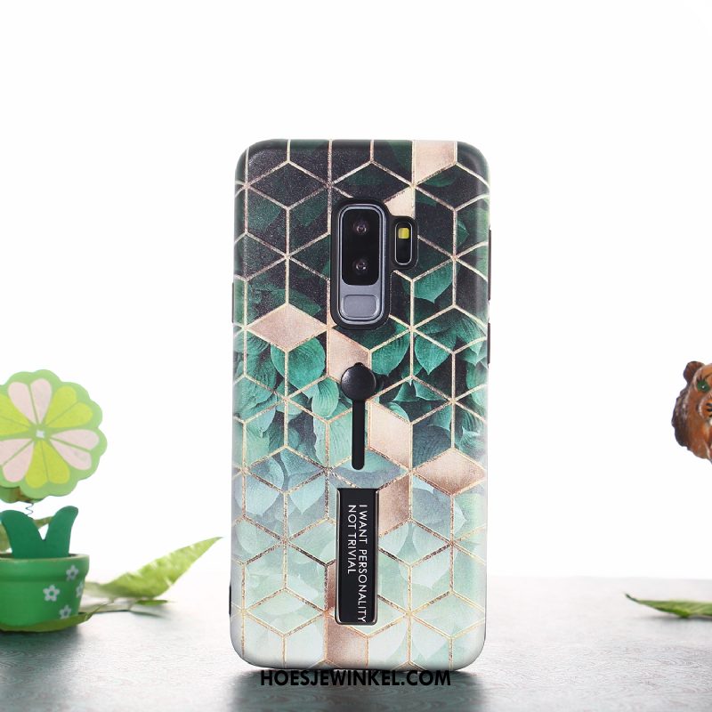 Samsung Galaxy S9+ Hoesje Reliëf Eenvoudige Geschilderd, Samsung Galaxy S9+ Hoesje Ruit Mobiele Telefoon