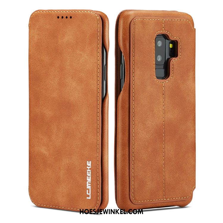 Samsung Galaxy S9+ Hoesje Rood Zacht Folio, Samsung Galaxy S9+ Hoesje Leer Bedrijf