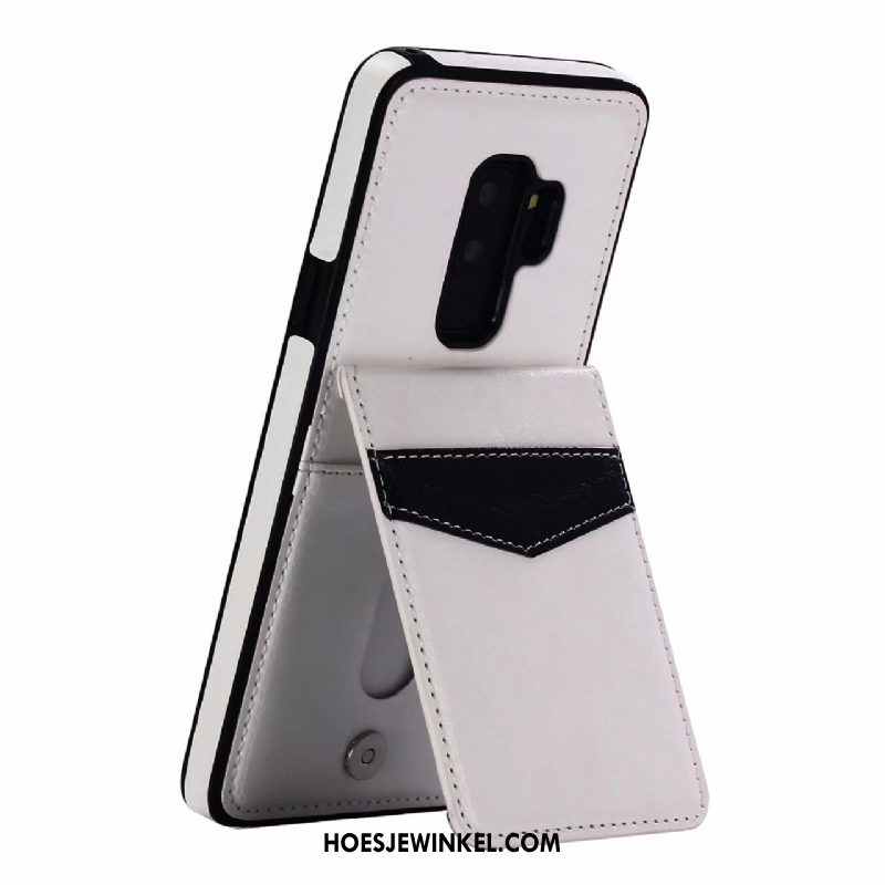 Samsung Galaxy S9+ Hoesje Ster Folio Leren Etui, Samsung Galaxy S9+ Hoesje Mobiele Telefoon Rood