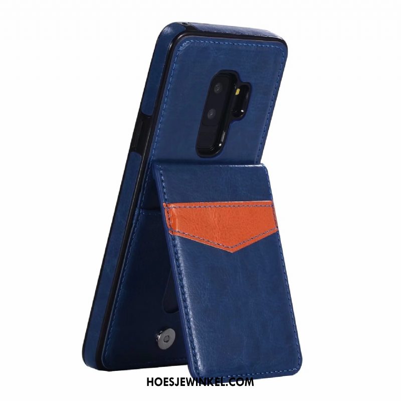 Samsung Galaxy S9+ Hoesje Ster Folio Leren Etui, Samsung Galaxy S9+ Hoesje Mobiele Telefoon Rood