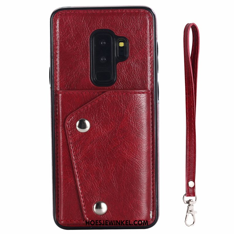 Samsung Galaxy S9+ Hoesje Ster Kaart Kaart Tas, Samsung Galaxy S9+ Hoesje Hanger Mobiele Telefoon Braun