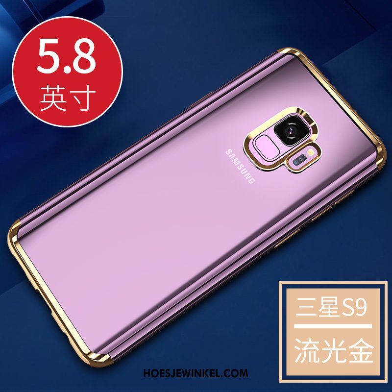 Samsung Galaxy S9 Hoesje Zacht Pu Hoes, Samsung Galaxy S9 Hoesje Ster Goud