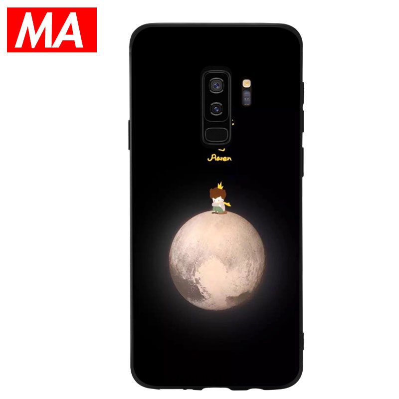 Samsung Galaxy S9+ Hoesje Zwart Ster Hoes, Samsung Galaxy S9+ Hoesje Siliconen Zacht