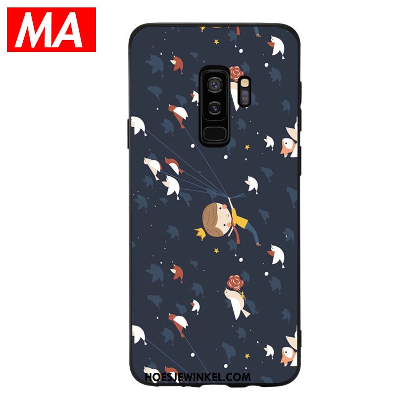 Samsung Galaxy S9+ Hoesje Zwart Ster Hoes, Samsung Galaxy S9+ Hoesje Siliconen Zacht