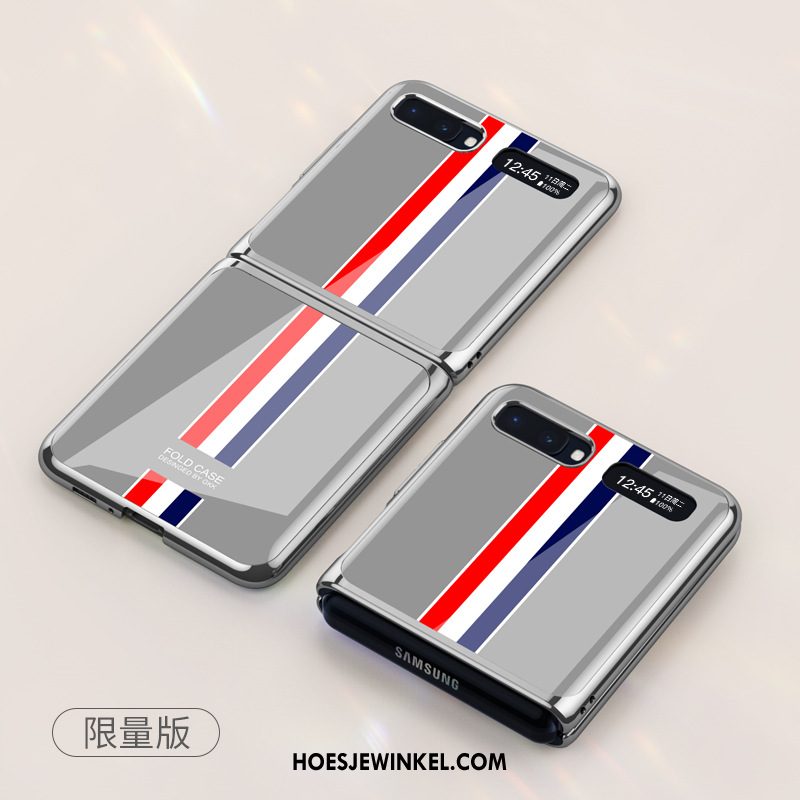 Samsung Z Flip Hoesje Geschilderd Glas Vouw, Samsung Z Flip Hoesje Hoes Plating