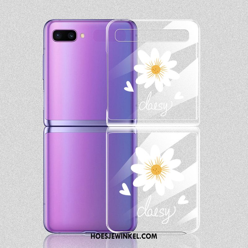 Samsung Z Flip Hoesje Hoes Bloemen Bescherming, Samsung Z Flip Hoesje Mobiele Telefoon Wit