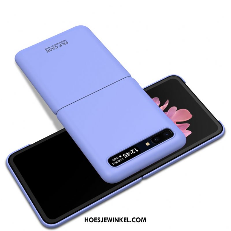 Samsung Z Flip Hoesje Vouw Eenvoudige Zwart, Samsung Z Flip Hoesje Mobiele Telefoon Hoes