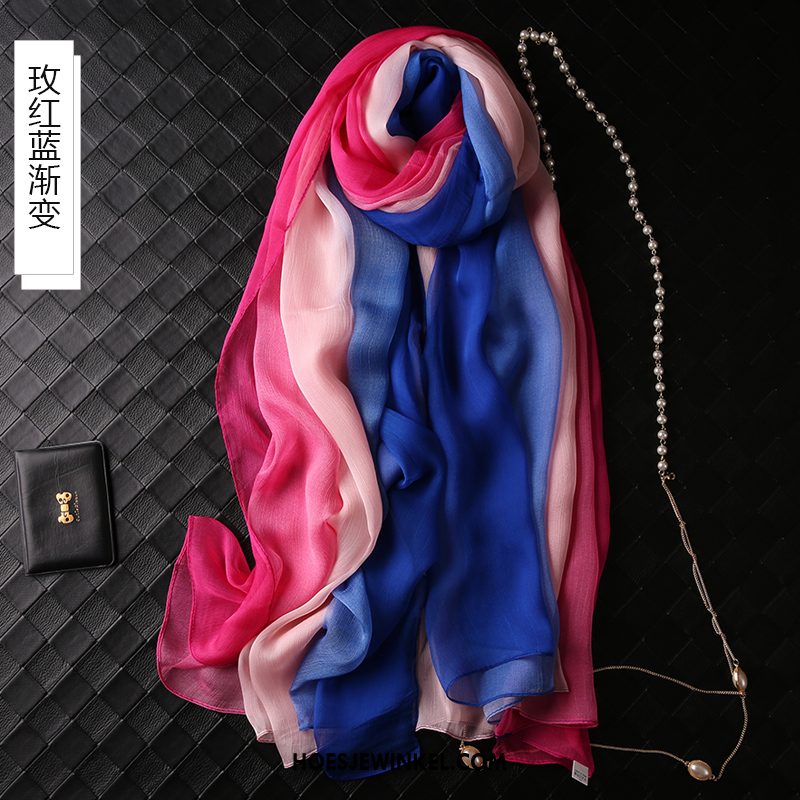Sjaals Dames Herfst Sjaal Strand, Sjaals Dual Gebruik Zonnebrandcrème Gelb Blau Rosa