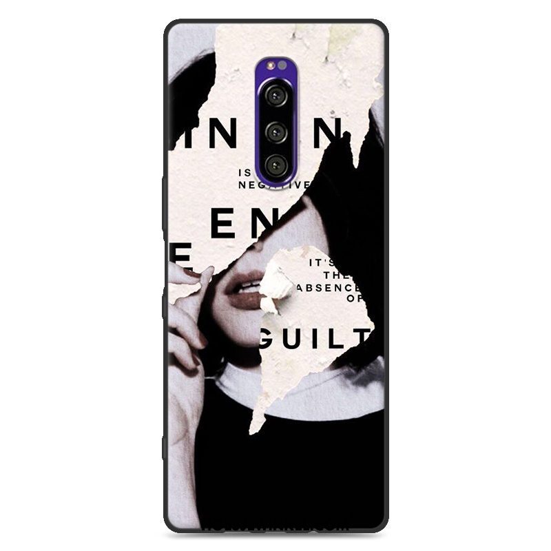 Sony Xperia 1 Hoesje Bescherming Persoonlijk Mooie, Sony Xperia 1 Hoesje Donkerblauw Nieuw