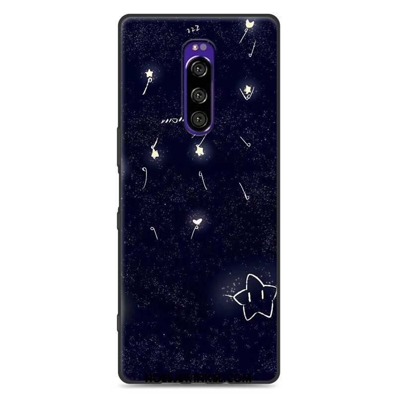 Sony Xperia 1 Hoesje Bescherming Persoonlijk Mooie, Sony Xperia 1 Hoesje Donkerblauw Nieuw