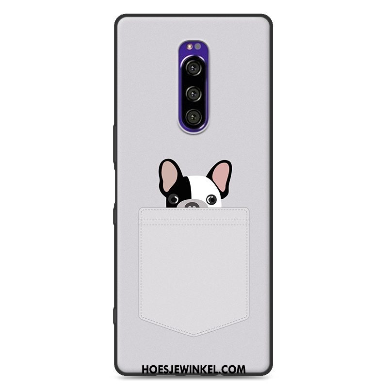 Sony Xperia 1 Hoesje Hoes Mobiele Telefoon Bescherming, Sony Xperia 1 Hoesje Zwart Trendy Merk