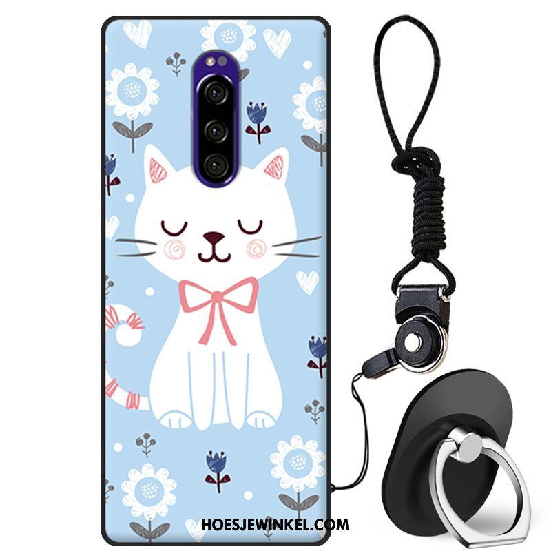 Sony Xperia 1 Hoesje Siliconen Grijs Zacht, Sony Xperia 1 Hoesje Hanger Hoes