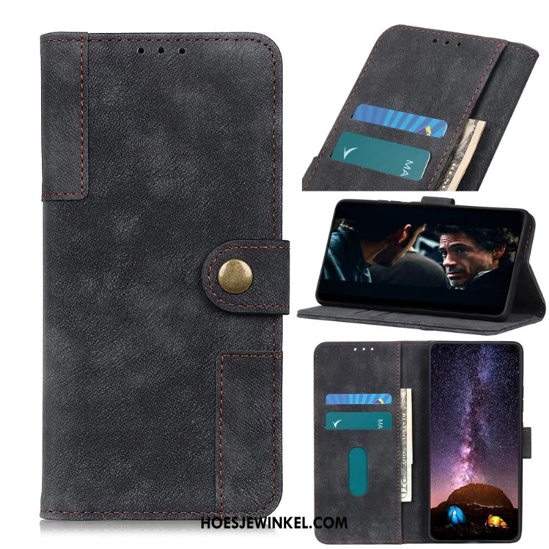 Sony Xperia 1 Ii Hoesje Mobiele Telefoon Folio Vintage, Sony Xperia 1 Ii Hoesje Leren Etui Portemonnee Braun