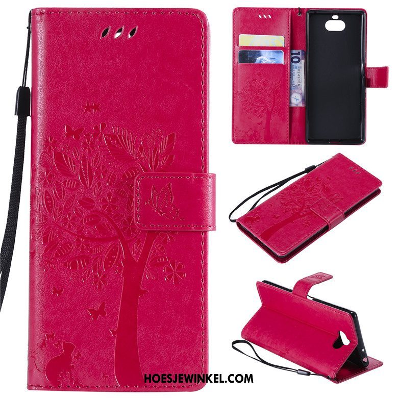 Sony Xperia 10 Hoesje Mobiele Telefoon Hoes Leren Etui, Sony Xperia 10 Hoesje All Inclusive Goud