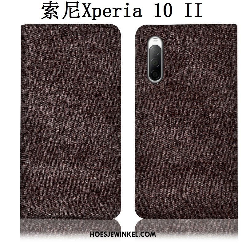 Sony Xperia 10 Ii Hoesje All Inclusive Mobiele Telefoon Bescherming, Sony Xperia 10 Ii Hoesje Folio Leren Etui