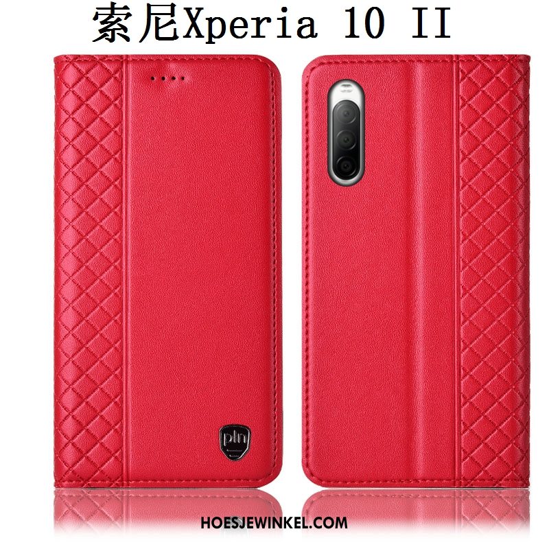 Sony Xperia 10 Ii Hoesje Bescherming Anti-fall Leren Etui, Sony Xperia 10 Ii Hoesje Hoes Folio