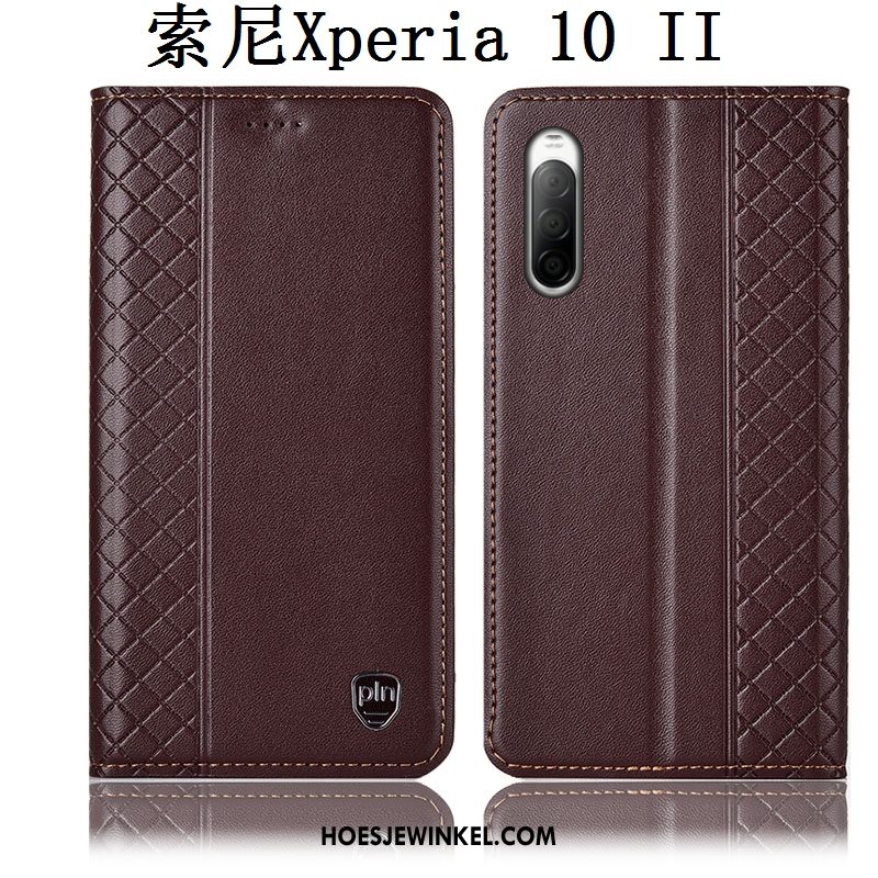 Sony Xperia 10 Ii Hoesje Bescherming Anti-fall Leren Etui, Sony Xperia 10 Ii Hoesje Hoes Folio