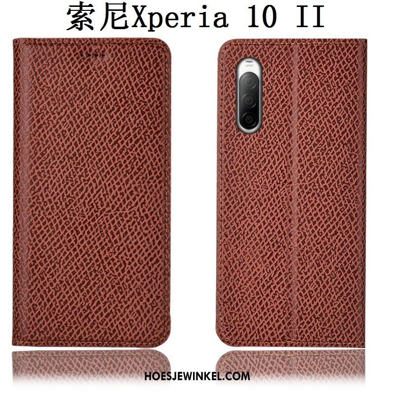 Sony Xperia 10 Ii Hoesje Folio Mesh Bescherming, Sony Xperia 10 Ii Hoesje Patroon Anti-fall