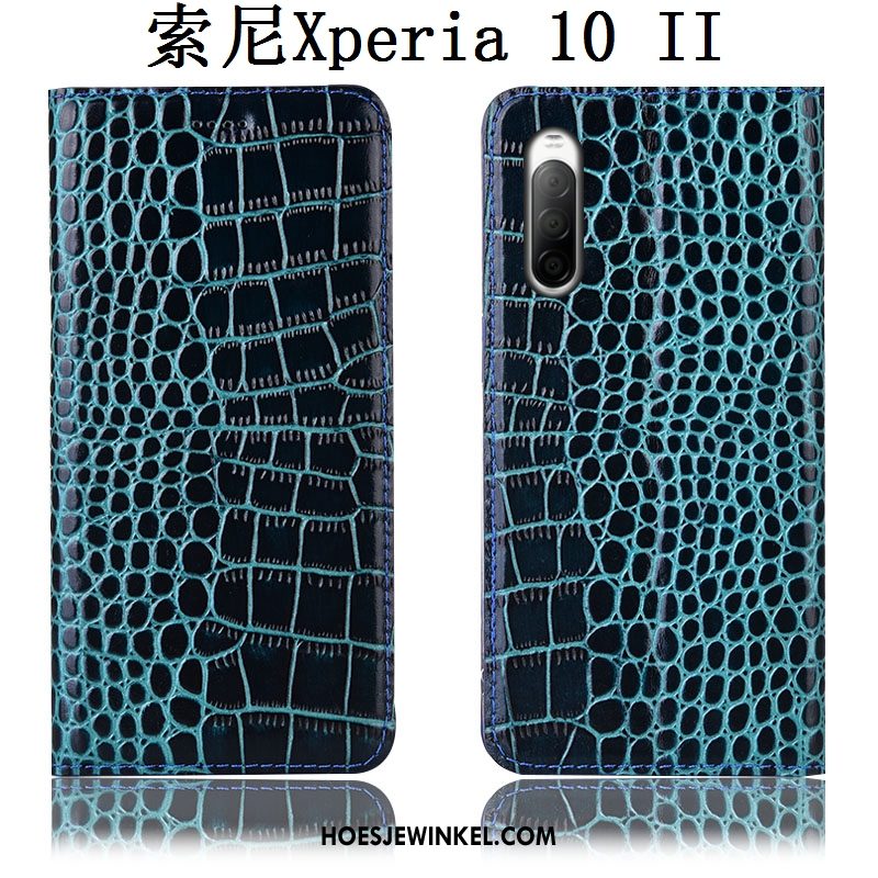 Sony Xperia 10 Ii Hoesje Krokodil Hoes Folio, Sony Xperia 10 Ii Hoesje Mobiele Telefoon Bescherming