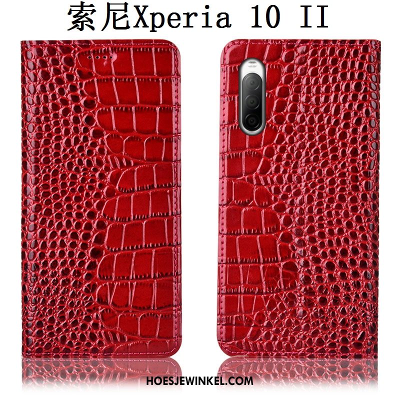 Sony Xperia 10 Ii Hoesje Krokodil Hoes Folio, Sony Xperia 10 Ii Hoesje Mobiele Telefoon Bescherming