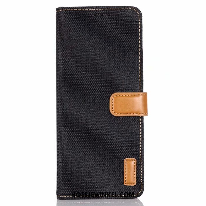 Sony Xperia 10 Ii Hoesje Zwart Folio Leren Etui, Sony Xperia 10 Ii Hoesje Bescherming Portemonnee