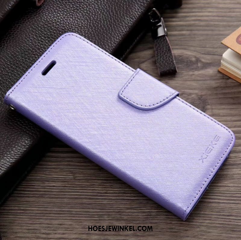 Sony Xperia 5 Hoesje Leren Etui Folio Donkerblauw, Sony Xperia 5 Hoesje Mobiele Telefoon Patroon