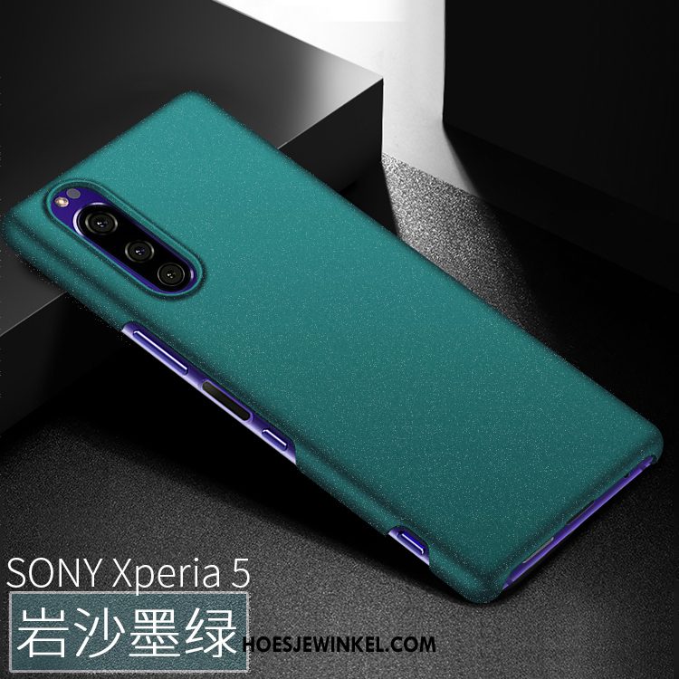 Sony Xperia 5 Hoesje Mobiele Telefoon Schrobben Anti-fall, Sony Xperia 5 Hoesje Groen Hard