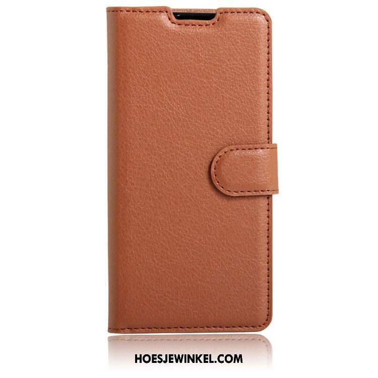 Sony Xperia E5 Hoesje Bescherming Leren Etui All Inclusive, Sony Xperia E5 Hoesje Hoes Portemonnee Braun