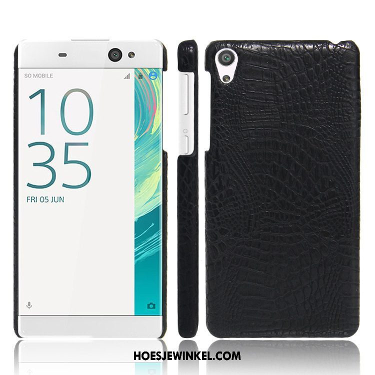 Sony Xperia E5 Hoesje Hoes Blauw Leer, Sony Xperia E5 Hoesje Mobiele Telefoon Krokodillenleer