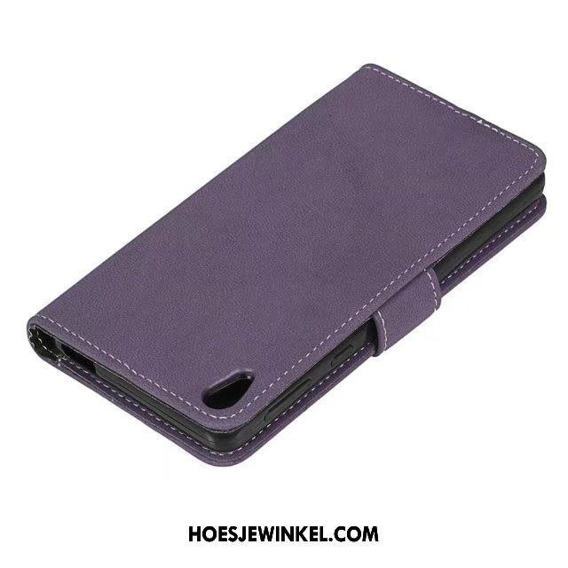 Sony Xperia E5 Hoesje Mobiele Telefoon Folio Leren Etui, Sony Xperia E5 Hoesje Bescherming Purper