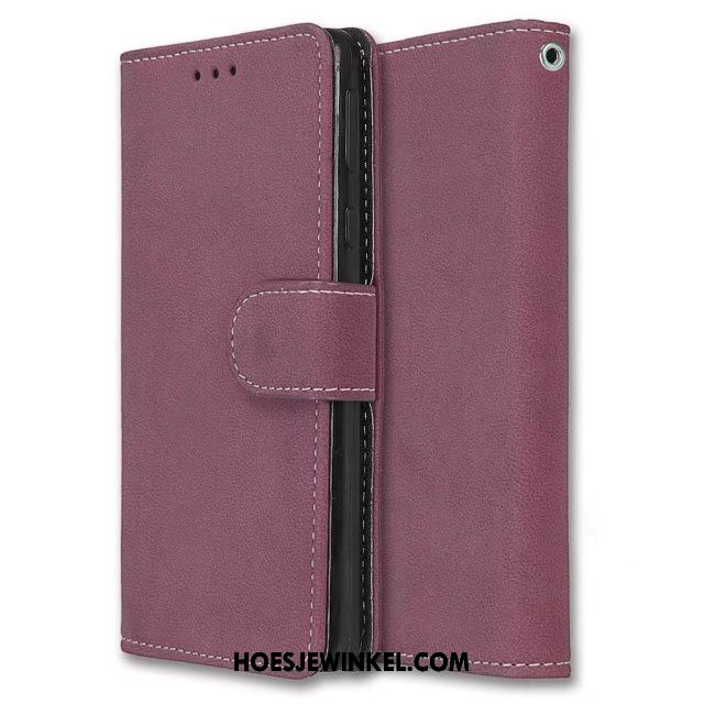 Sony Xperia E5 Hoesje Mobiele Telefoon Folio Leren Etui, Sony Xperia E5 Hoesje Bescherming Purper