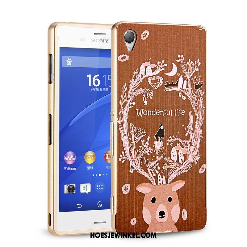 Sony Xperia E5 Hoesje Omlijsting Roze Anti-fall, Sony Xperia E5 Hoesje Metaal Bescherming