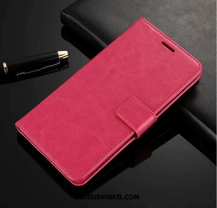 Sony Xperia L1 Hoesje Bescherming Leren Etui Rood, Sony Xperia L1 Hoesje Tas Mobiele Telefoon