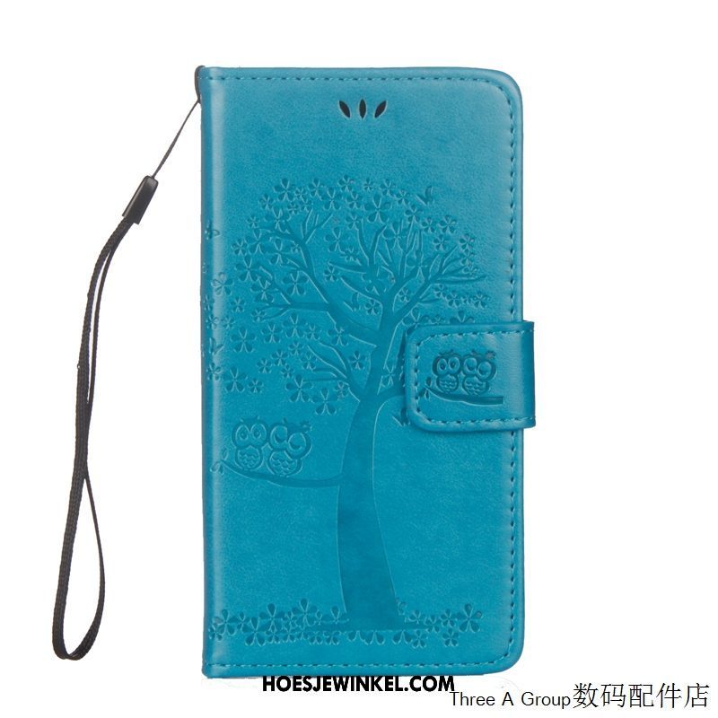 Sony Xperia L1 Hoesje Folio Mobiele Telefoon Blauw, Sony Xperia L1 Hoesje Bescherming Leren Etui