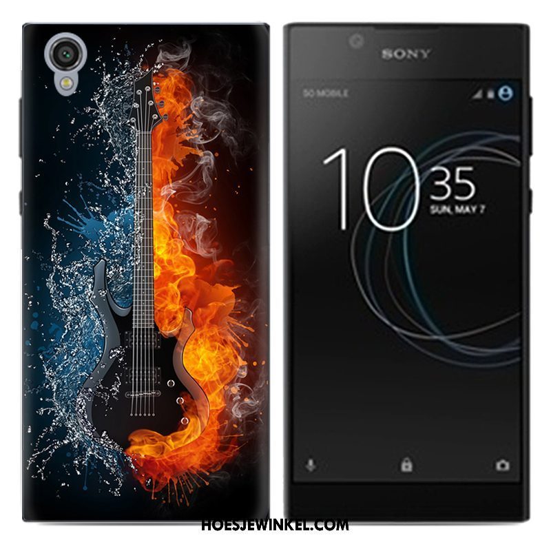 Sony Xperia L1 Hoesje Mobiele Telefoon Spotprent Blauw, Sony Xperia L1 Hoesje Scheppend Hoes Beige