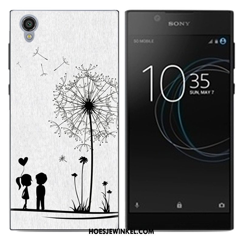 Sony Xperia L1 Hoesje Mobiele Telefoon Spotprent Blauw, Sony Xperia L1 Hoesje Scheppend Hoes Beige