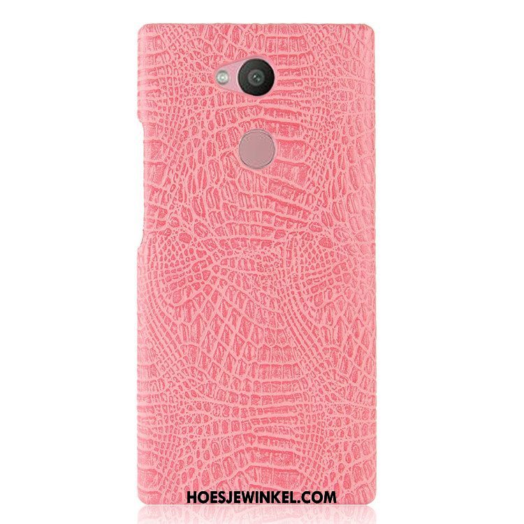 Sony Xperia L2 Hoesje Hard Krokodillenleer Bescherming, Sony Xperia L2 Hoesje Roze Hoes