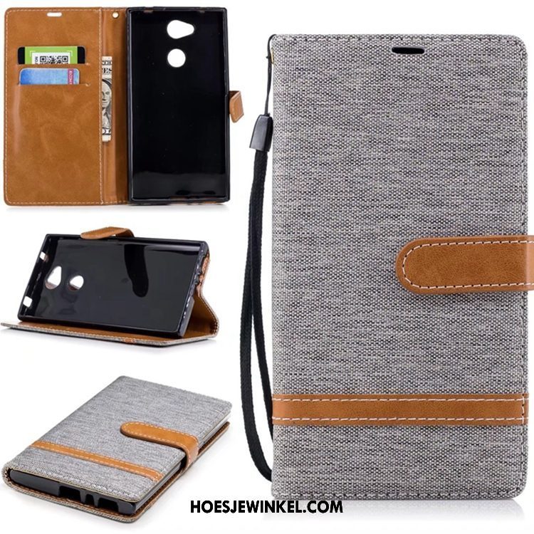 Sony Xperia L2 Hoesje Ondersteuning Portemonnee Anti-fall, Sony Xperia L2 Hoesje Zwart Folio