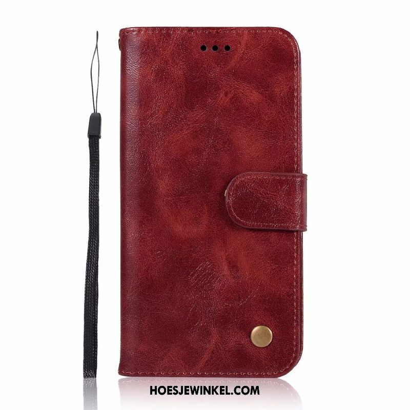 Sony Xperia L2 Hoesje Rood Portemonnee Mobiele Telefoon, Sony Xperia L2 Hoesje Zacht Folio