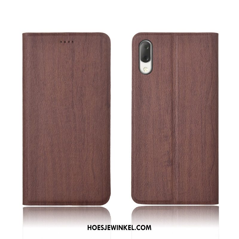 Sony Xperia L3 Hoesje Anti-fall Blauw Zacht, Sony Xperia L3 Hoesje Leren Etui Hoes