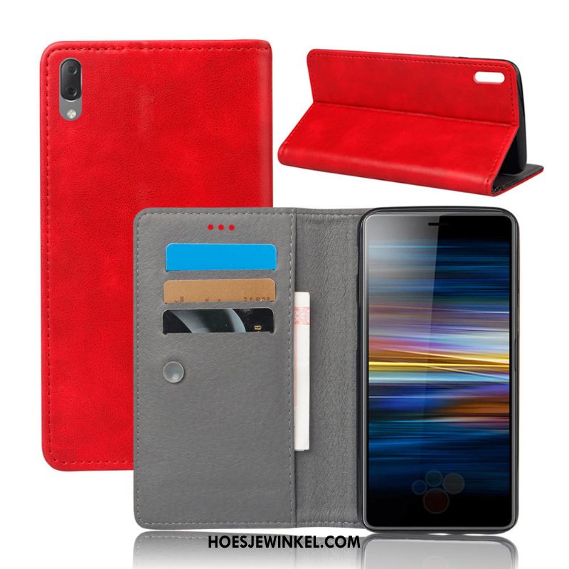 Sony Xperia L3 Hoesje Rood Kwaliteit Leer, Sony Xperia L3 Hoesje All Inclusive Hoes
