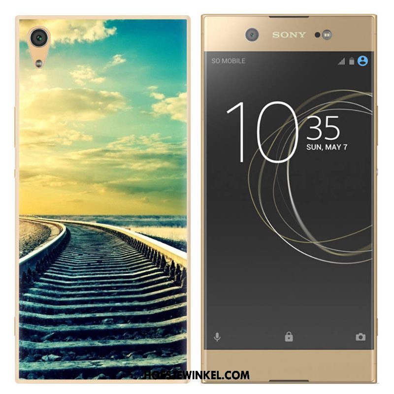 Sony Xperia Xa Ultra Hoesje Blauw Landschap Hoes, Sony Xperia Xa Ultra Hoesje Geschilderd Wit