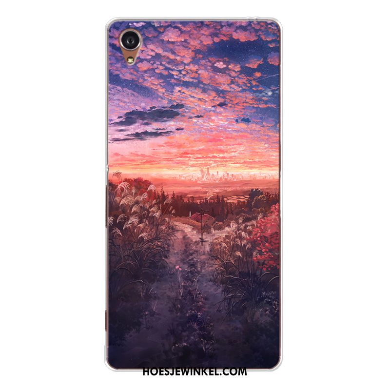 Sony Xperia Xa1 Hoesje Donkerblauw Landschap Siliconen, Sony Xperia Xa1 Hoesje Pas All Inclusive