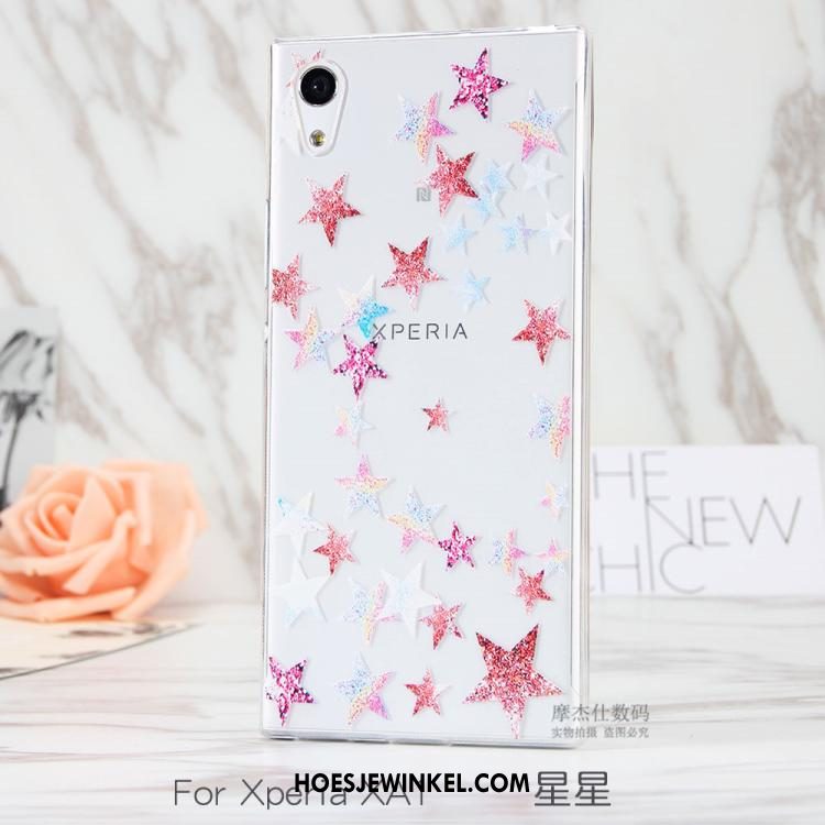 Sony Xperia Xa1 Hoesje Geschilderd Doorzichtig Wit, Sony Xperia Xa1 Hoesje Hoes All Inclusive