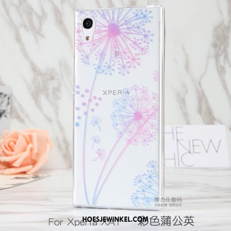 Sony Xperia Xa1 Hoesje Geschilderd Doorzichtig Wit, Sony Xperia Xa1 Hoesje Hoes All Inclusive