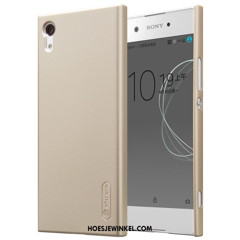 Sony Xperia Xa1 Hoesje Hoes Goud Schrobben, Sony Xperia Xa1 Hoesje Antislip Bescherming