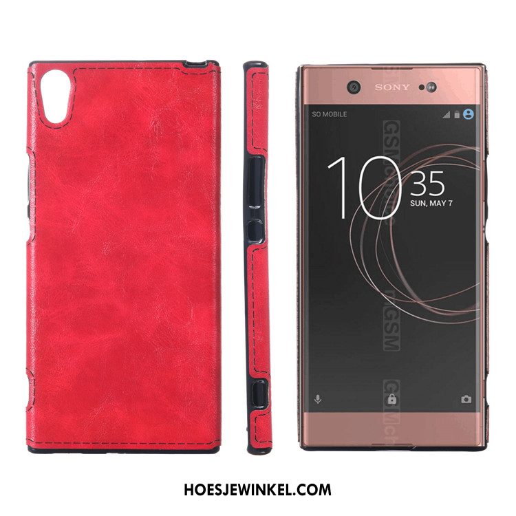 Sony Xperia Xa1 Ultra Hoesje Geel Bescherming Leer, Sony Xperia Xa1 Ultra Hoesje Mobiele Telefoon Zacht